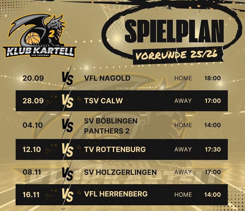 Klub Kartell 2 – Vorrunden-Plan ist da!